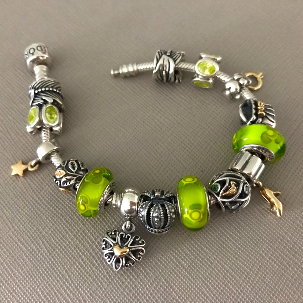 Pandora bracelet with charms
